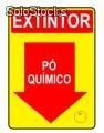 Placa - Extintor Pó Quimico - Medida 18 x 18 cm