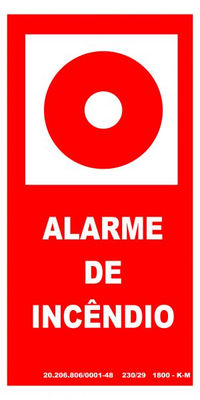 Placa fotoluminescente botoeira alarme