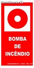 Placa fotoluminescente botoeira bomba