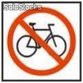 Placa - Pictograma Proibido Andar de Bicicleta