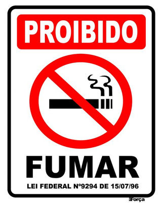 Placa proibido fumar