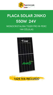 Placa solar monocristalina JINKO 550W/24V Tiger PRO
