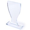 Placa trofeo de grueso cristal con elegante diseño en c