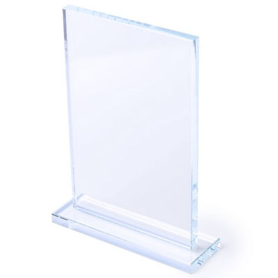 Placa trofeo de grueso cristal con elegante diseño rect