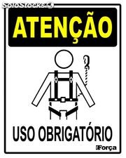 Placa uso obrigatório cinto de segurança