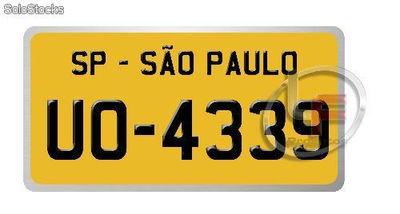 Placas De Carro Placa Amarela - Reproduções Em Aço Carbono