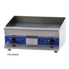 Plancha de asar eléctrica cromada con 2 fuegos PLE 400 CD Ref 240*