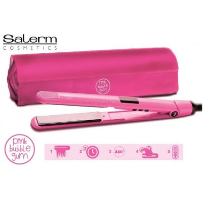 Plancha profesional titano 230º pink bubble gum salerm cosmetics