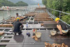 Plano de bambú para exterior antideslizante suelo tejido trenzado