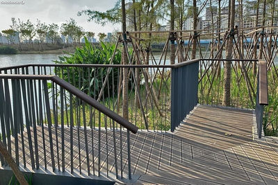 Plano de bambú para exterior antideslizante suelo tejido trenzado - Foto 5