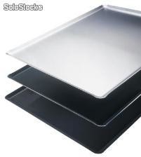 Plaque patissiere aluminium - bord 45° - non perforee- épaisseur : 20/10e- 2 mm - biflon 60 - 400 x 600 mm