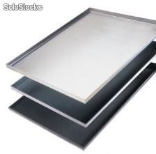 Plaque patissiere aluminium - bord 90° - non perforee- épaisseur : 15/10e- 1,5 mm - biflon 60 - 400 x 600 mm
