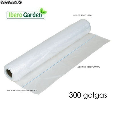 Plástico natural 300 galgas 4 metros ancho (200 M2)