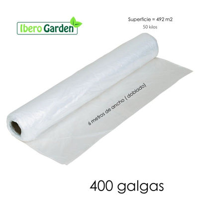 Plástico Natural 400 Galgas Y 6 Metros De Ancho ( 492 M2)