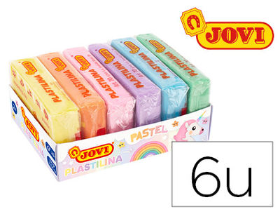 Plastilina jovi 70 surtida tamaño pequeño colores pastel surtidos caja de 6