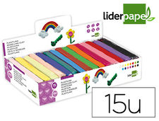 Plastilina liderpapel en barras de 150 gramos - caja de 15 unidades colores