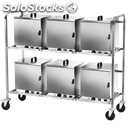 Plate warmer trolley - mod. cpc600 - stainless steel tubular construction cm