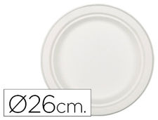 Plato de fibra natural nupik biodegradable blanco ovalado 26 cm apto microondas