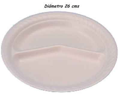 Plato foam color blanco 2 compartimentos, caja 600 unidades - Foto 2