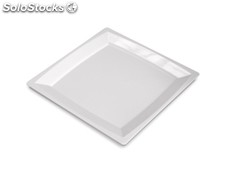 Plato luxe de plástico extra grande color blanco, caja 240 unidades