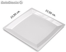 Plato luxe de plástico grande color blanco, caja 360 unidades