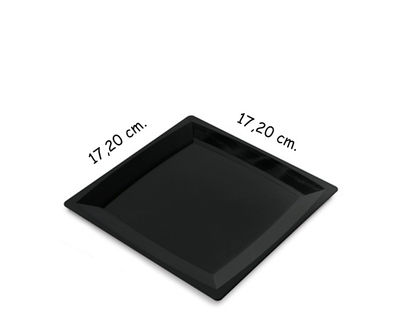 Plato luxe de plástico mediano color negro, caja 576 unidades