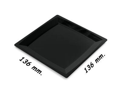 Plato luxe de plástico pequeño color negro, caja 384 unidades