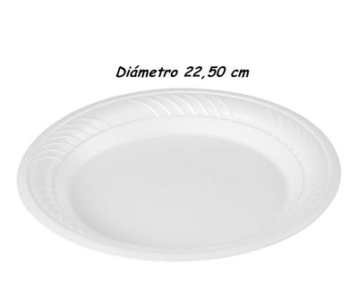 Plato porex llano color blanco, 22,5 cm, caja 400 unidades - Foto 2