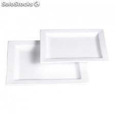 Platos rectangulares 23,5x27 cm blanco porcelana