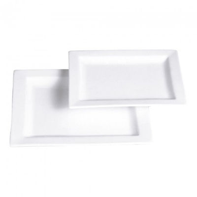 Platos rectangulares 28,5x32 cm blanco porcelana