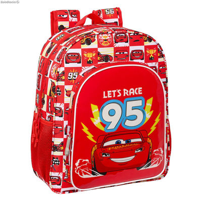 Plecak szkolny Cars Let&#39;s race Czerwony Biały (32 x 38 x 12 cm)