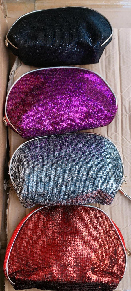 Pochette portatrucchi glitter borsello portacosmetici donna beauty case  multiuso