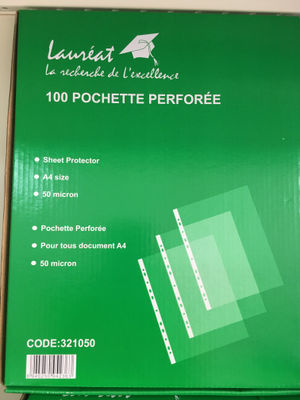 Pochettes perforées - laureat - A4 - 50 microns - 100 pochettes