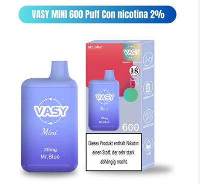 Pod desechable Vasy Mini 600 Puff nicotina 2% - Foto 3