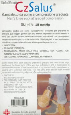 Podkolanówki przeciwżylakowe męskie, ucisk 18 mmHg, MICROFIBRA Skin-Life