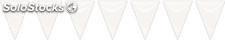 Pol. Bandera triangulo plastico blanco,20X30 cm. 25 mt,