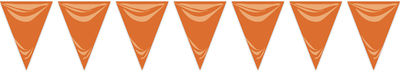 Pol. Bandera triangulo plastico naranja 20X30 cm, 25 mt