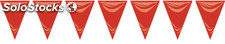 Pol. Bandera triangulo plastico rojo 20X30 cm, 25 mt