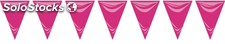 Pol. Bandera triangulo plastico rosa,20X30 cm. 25 mt,