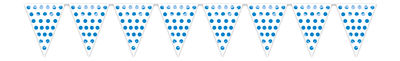 Pol banderas blanca puntos azul triangulo plast. 5 mts, 12