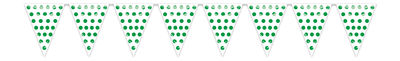 Pol banderas blanca puntos verde triangulo plast. 5 mts, 12