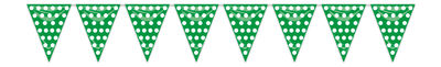 Pol banderas verde puntos blancos triangulo plast. 5 mts, 12