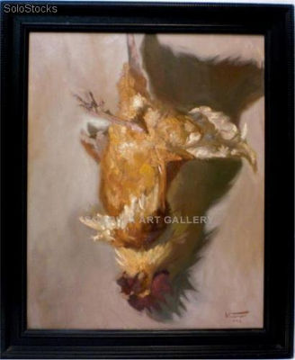 Pollo | Pinturas de figuras en óleo sobre lienzo