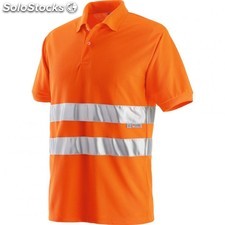 Polo alta visibilità estiva 100% poliestere, 190 gr/m2 con bande 3M