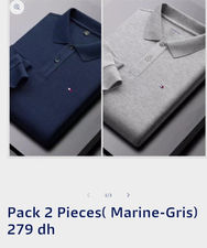 Polo tommy gris et marin