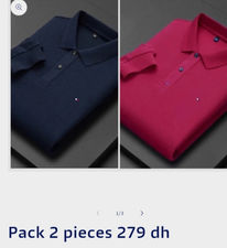 Polo tommy marin et rouge