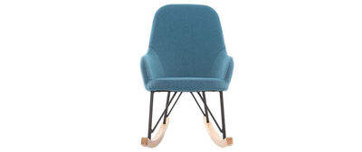 Poltrona relax - Baby sedia a dondolo tessuto blu gambe in metallo e frassino - Foto 2