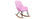 Poltrona relax - Baby sedia a dondolo tessuto rosa gambe in metallo e frassino - 1
