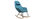 Poltrona relax - Sedia a dondolo tessuto blu petrolio gambe in metallo e - 1
