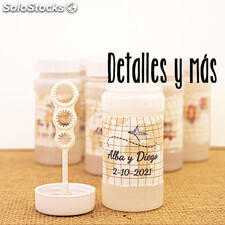 Pomperos personalizados Boda Viajera. Pomperos para bodas